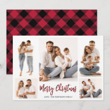 Navidades de Collage de fotos de Buffalo Plaid Scr