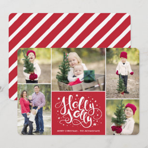 Tarjeta Festiva Navidades de Collage de fotos de Holly Jolly Moder
