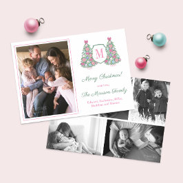 Tarjeta Festiva Navidades de Collage de fotos de monograma maximal