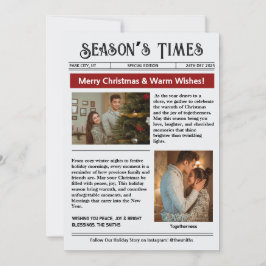 Tarjeta Festiva Navidades de Collage de fotos de Newsletter Arch