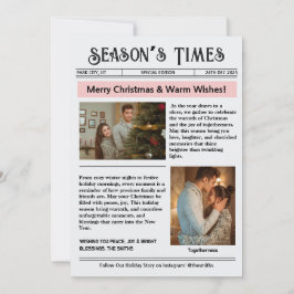 Tarjeta Festiva Navidades de Collage de fotos de Newsletter Arch