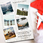Tarjeta Festiva Navidades de Collage de fotos de Recuerdos de viaj<br><div class="desc">Presentamos nuestra tarjeta de Collage de fotos de vacaciones, una manera sincera de capturar la esencia de un año lleno de aventuras y recuerdos de viaje. Esta tarjeta única incluye cinco fotos de viaje cuadradas, cuidadosamente seleccionadas para mostrar tus momentos favoritos de todo el mundo. Es la elección perfecta para...</div>