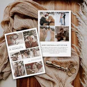 Tarjeta Festiva Navidades de collage de fotos familiares de Año en