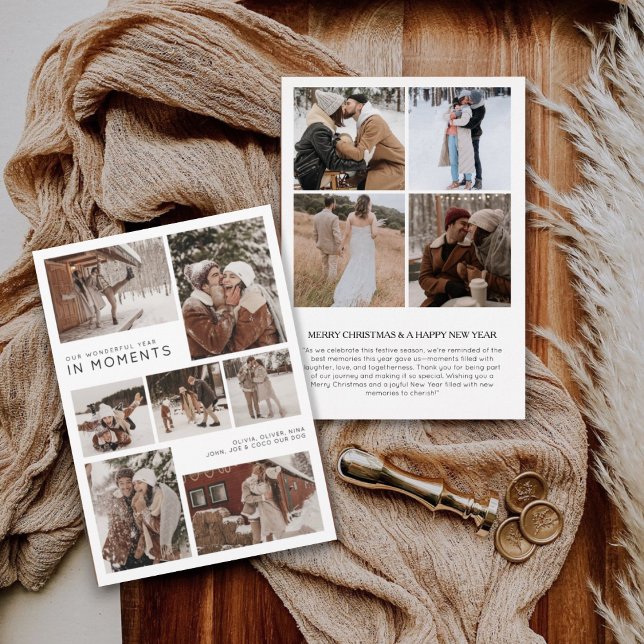 Tarjeta Festiva Navidades de collage de fotos familiares de Año en (Subido por el creador)