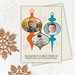Tarjeta Festiva Navidades de Collage de fotos moderno de mediados 