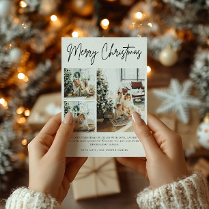 Tarjeta Festiva Navidades de Collage de fotos moderno de moda