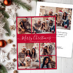 Tarjeta Festiva Navidades de Collage de fotos Rojo de guión modern<br><div class="desc">Moderna y elegante caligrafía Red 5 Collages de fotos Merry Christmas Script Holiday Card. Esta festividad, minimalista, simple y caprichosa plantilla de cinco (5) fotos de tarjetas de felicitación navideña presenta un collage de fotos de la bonito y dice "¡Feliz Navidad!" El texto de bienvenida de "Feliz Navidad" está escrito...</div>