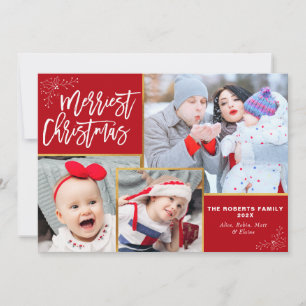 Tarjeta Festiva Navidades de collage de guiones rusos