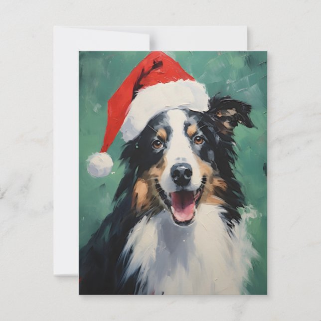Tarjeta Festiva Navidades de Collie (Anverso)
