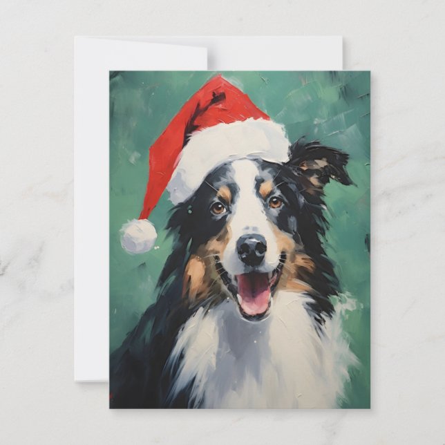 Tarjeta Festiva Navidades de Collie (Anverso)