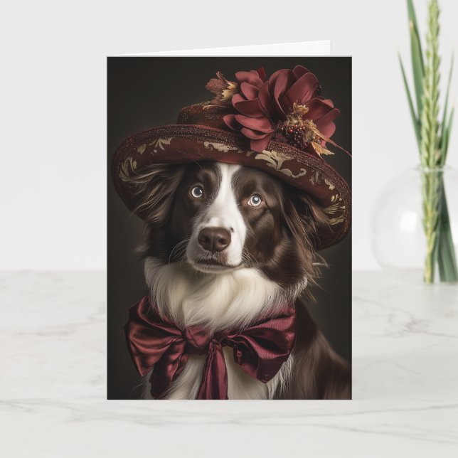 Tarjeta Festiva Navidades de Collie Fronteriza de Victoria (Anverso)