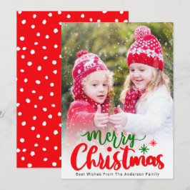 Tarjeta Festiva Navidades de color editables simples foto