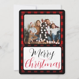 Tarjeta Festiva Navidades de color negro y rojo