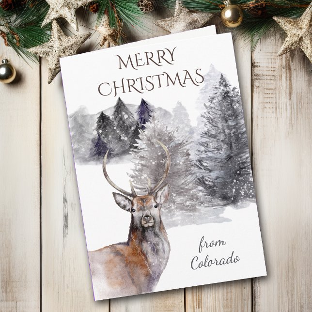 Tarjeta Festiva Navidades de Colorado Mountain Deer (Subido por el creador)