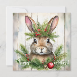Tarjeta Festiva Navidades de conejo festivo