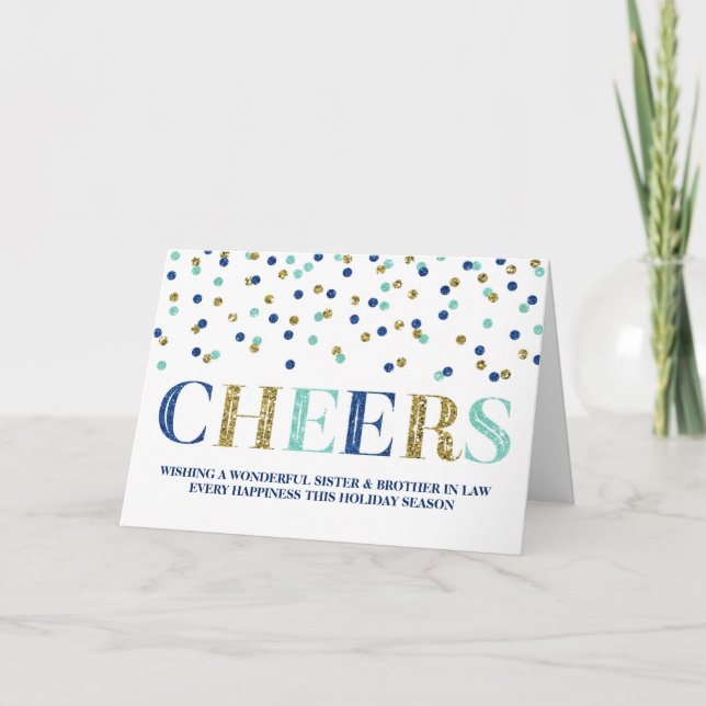 Tarjeta Festiva Navidades de Confetti de Oro Hermano y Hermano en  (Anverso)