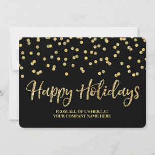 Tarjeta Festiva Navidades de Confetti Negros Gold Cards Business
