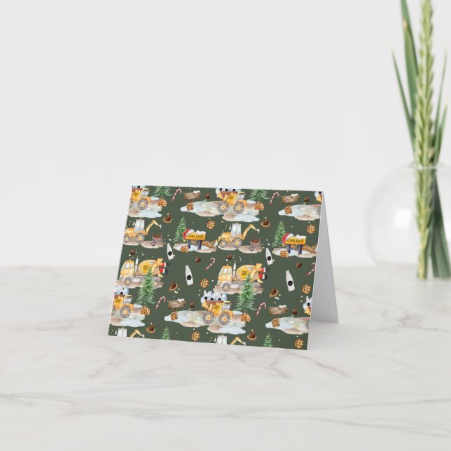Tarjeta Festiva Navidades de construcción Cocinan Notecards (Anverso)