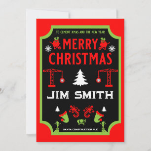 Tarjeta Festiva Navidades de construcción de edificios