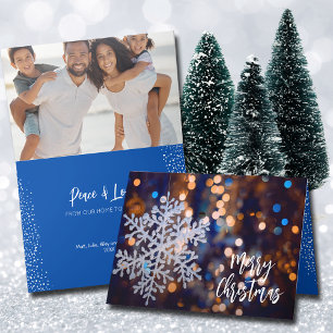 Tarjeta Festiva Navidades de copo de nieve doblado foto