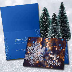 Tarjeta Festiva Navidades de copo de nieve doblados