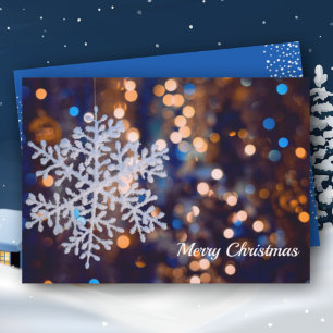 Tarjeta Festiva Navidades de copos de nieve