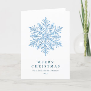 Tarjeta Festiva Navidades de copos de nieve de invierno
