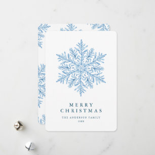 Tarjeta Festiva Navidades de copos de nieve de invierno