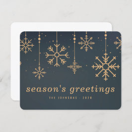 Tarjeta Festiva Navidades de copos de nieve del invierno moderno