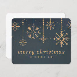 Tarjeta Festiva Navidades de copos de nieve del invierno moderno