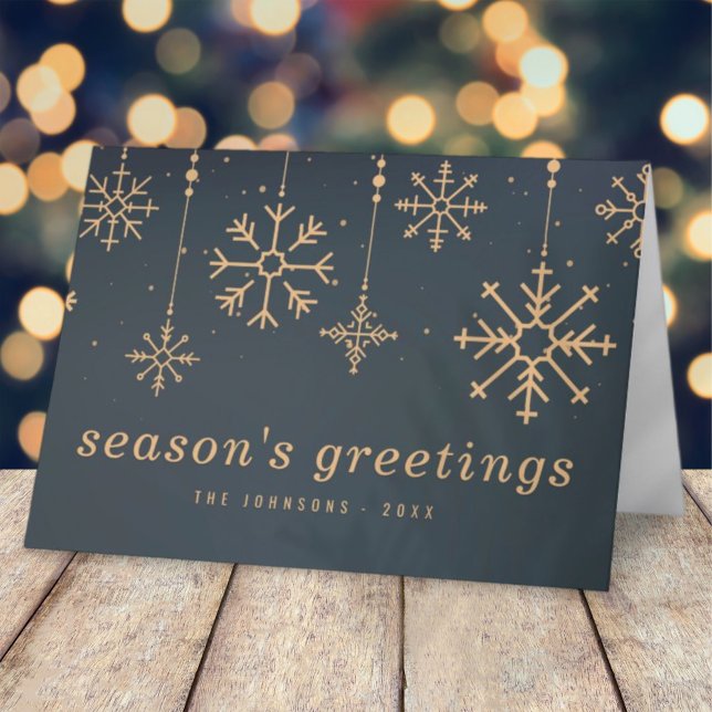 Tarjeta Festiva Navidades de copos de nieve del invierno moderno (Subido por el creador)