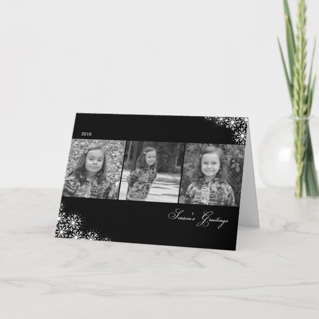 Tarjeta Festiva Navidades de copos de nieve estrellados/tarjetas d (Anverso)