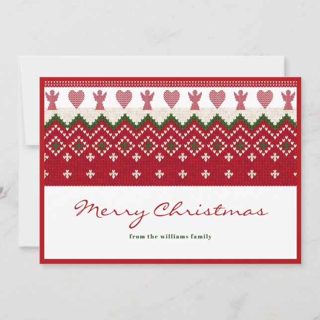 Tarjeta Festiva Navidades de corazón de los ángeles gigantes del s (Anverso)