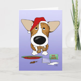 Tarjeta Festiva Navidades de Corgi galés
