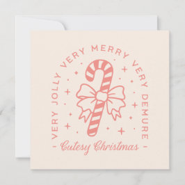 Tarjeta Festiva Navidades de cortesía demure coquette estética ros