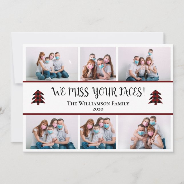 Tarjeta Festiva Navidades de Covid de Miss Your Faces (Anverso)