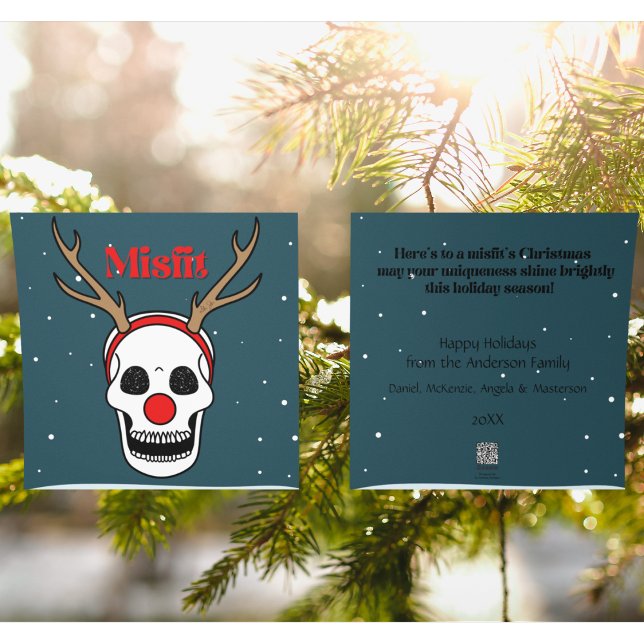 Tarjeta Festiva Navidades de cráneo de renos de nariz roja inaprop (Subido por el creador)