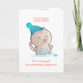 Tarjeta Festiva Navidades de crochet de punto de hilo enredado de 