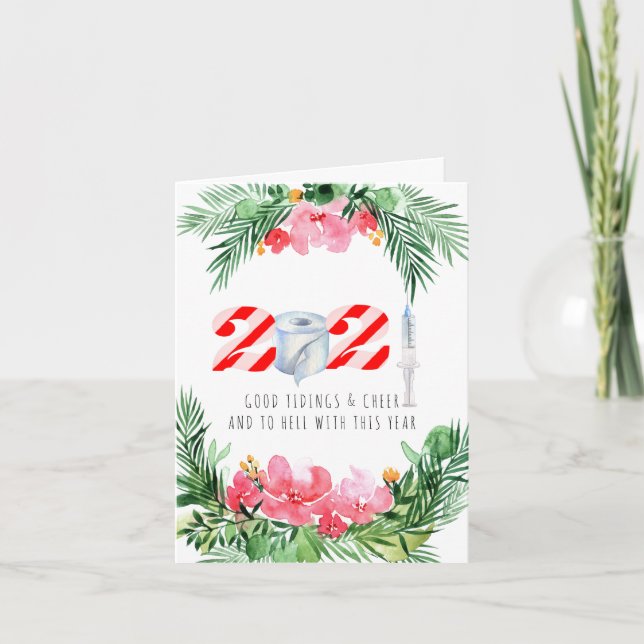 Tarjeta Festiva Navidades de cuarentena | Gracioso Conmemorativo 2 (Anverso)