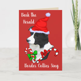 Tarjeta Festiva Navidades de Cute Border Collie