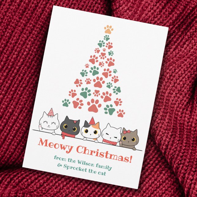 Tarjeta Festiva Navidades de Cute Cat Meowy (Subido por el creador)
