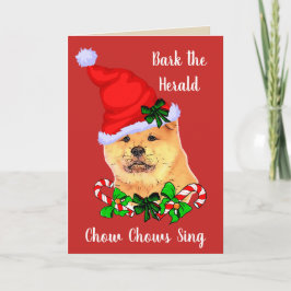 Tarjeta Festiva Navidades de Cute Chow Chow