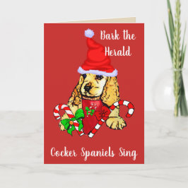 Tarjeta Festiva Navidades de Cute Cocker Spaniel Puppy
