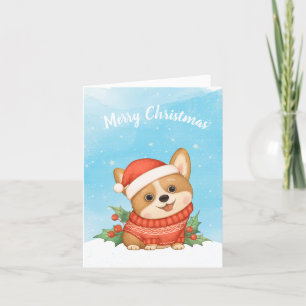 Tarjeta Festiva Navidades de Cute Corgi