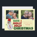 Tarjeta Festiva Navidades de Cute Felt Snowman Holly Jolly<br><div class="desc">Cute Felt Snowman Holly Jolly Tarjeta de Navidades Te llevaste todas esas piezas de fieltro que habían estado sentadas en tu caja de artesanías desde que eras adolescente y decidiste hacer algo lindo y divertido para las vacaciones. ¡Entra un hombre de nieve! ¡Todos nuestros diseños son totalmente personalizables! Cambiar los...</div>