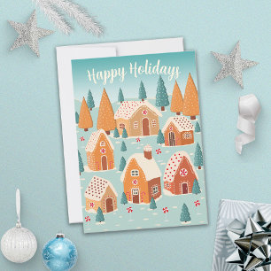 Tarjeta Festiva Navidades de Cute Happy Holidays