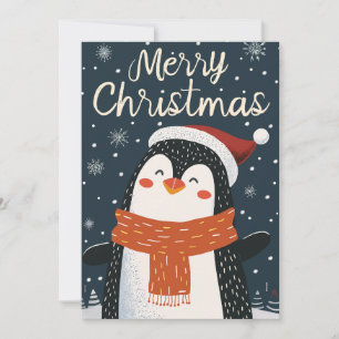 Tarjeta Festiva Navidades de Cute Penguin
