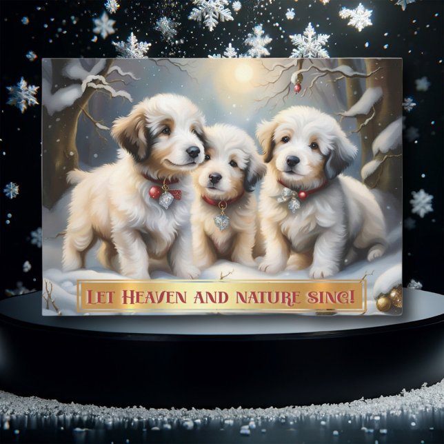 Tarjeta Festiva Navidades de Cute Woodland cachorran a cristianos (Subido por el creador)