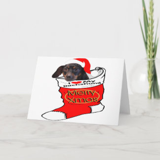 Tarjeta Festiva Navidades de Dachshund