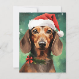 Tarjeta Festiva Navidades de Dachshund